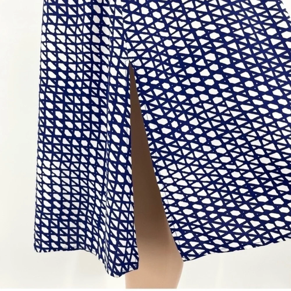 Anthropologie Maeve Gemma Blue Geometric Print Dolman Sleeve Dress
